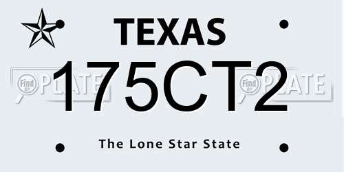 175CT2 Texas License Plate