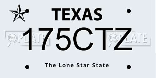 175CTZ Texas License Plate