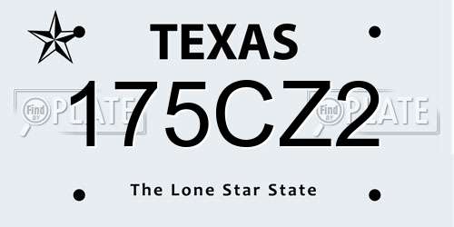 175CZ2 Texas License Plate