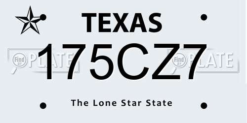 175CZ7 Texas License Plate