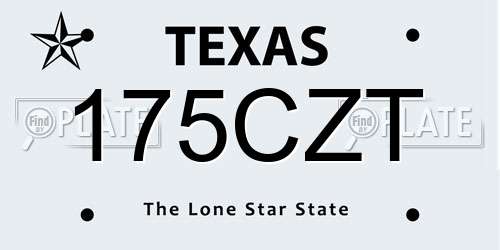 175CZT Texas License Plate