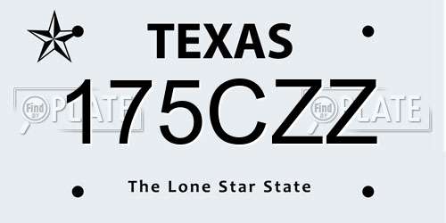 175CZZ Texas License Plate