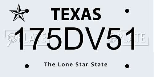 175DV51 Texas License Plate