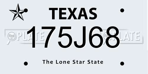 175J68 Texas License Plate