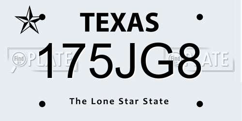 175JG8 Texas License Plate