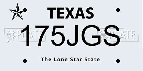 175JGS Texas License Plate