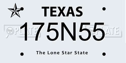 175N55 Texas License Plate