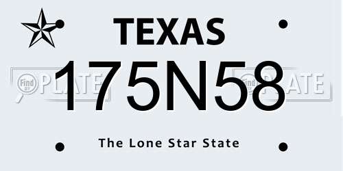 175N58 Texas License Plate