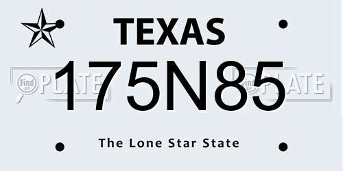 175N85 Texas License Plate