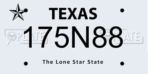 175N88 Texas License Plate
