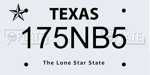 175NB5 Texas License Plate