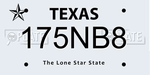 175NB8 Texas License Plate