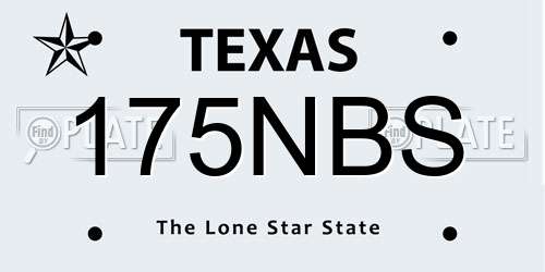 175NBS Texas License Plate