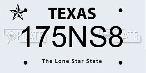 175NS8 Texas License Plate