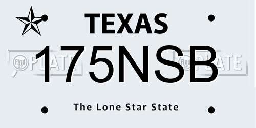 175NSB Texas License Plate