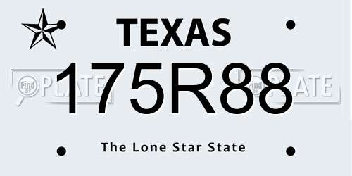 175R88 Texas License Plate