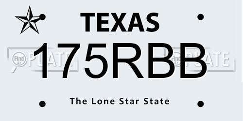 175RBB Texas License Plate