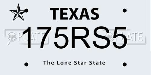 175RS5 Texas License Plate