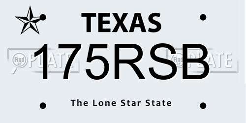 175RSB Texas License Plate