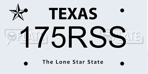 175RSS Texas License Plate
