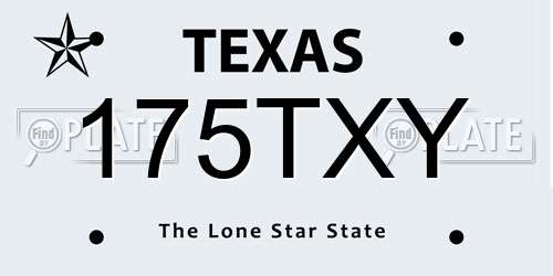 175TXY Texas License Plate