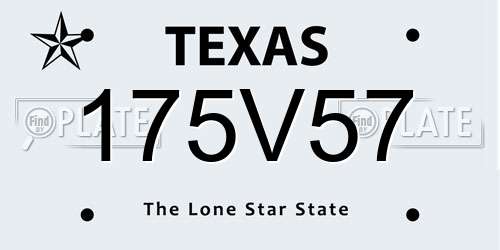 175V57 Texas License Plate