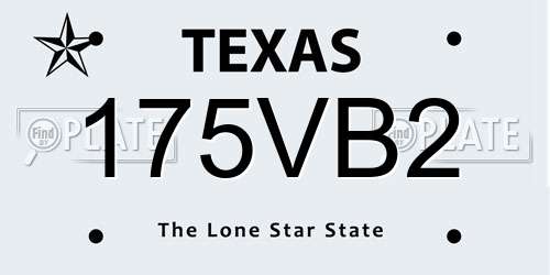 175VB2 Texas License Plate