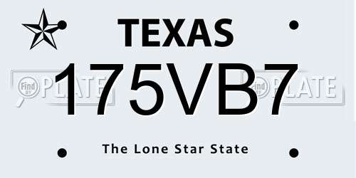 175VB7 Texas License Plate
