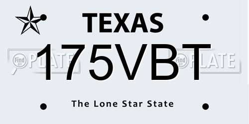 175VBT Texas License Plate