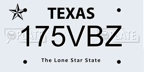 175VBZ Texas License Plate