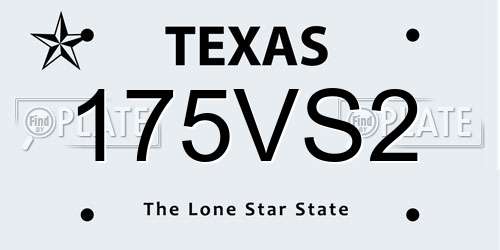 175VS2 Texas License Plate