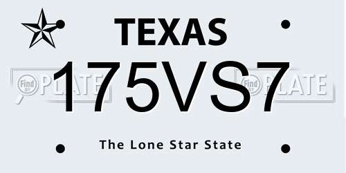 175VS7 Texas License Plate