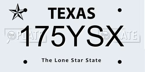 175YSX Texas License Plate
