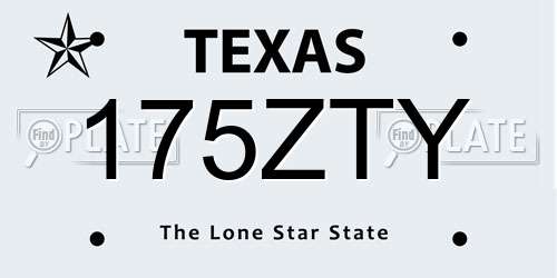 175ZTY Texas License Plate