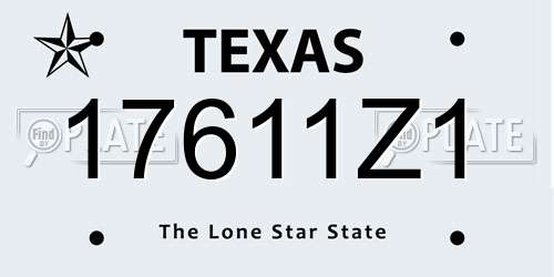 17611Z1 Texas License Plate