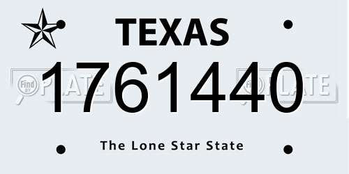 1761440 Texas License Plate