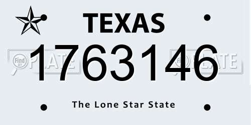 1763146 Texas License Plate