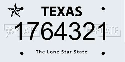 1764321 Texas License Plate