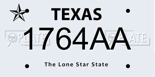 1764AA Texas License Plate