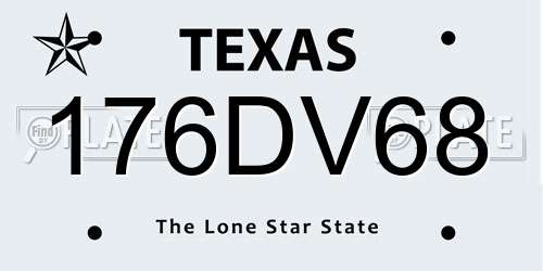 176DV68 Texas License Plate