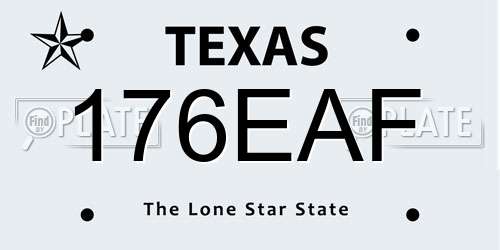 176EAF Texas License Plate