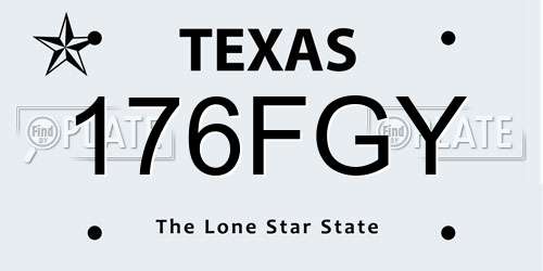 176FGY Texas License Plate