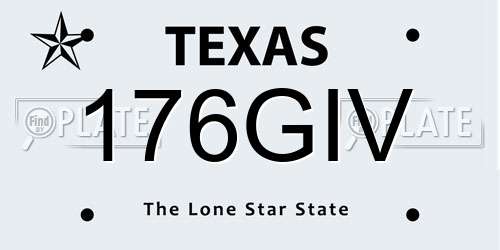 176GIV Texas License Plate