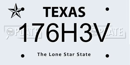 176H3V Texas License Plate
