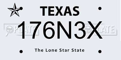 176N3X Texas License Plate