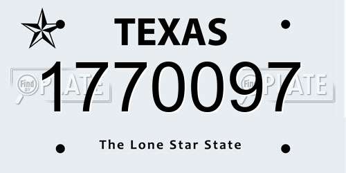 1770097 Texas License Plate