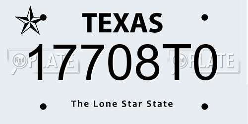 17708T0 Texas License Plate