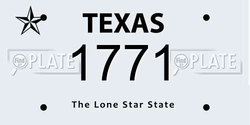 1771 Texas License Plate