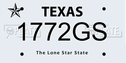1772GS Texas License Plate
