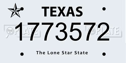 1773572 Texas License Plate